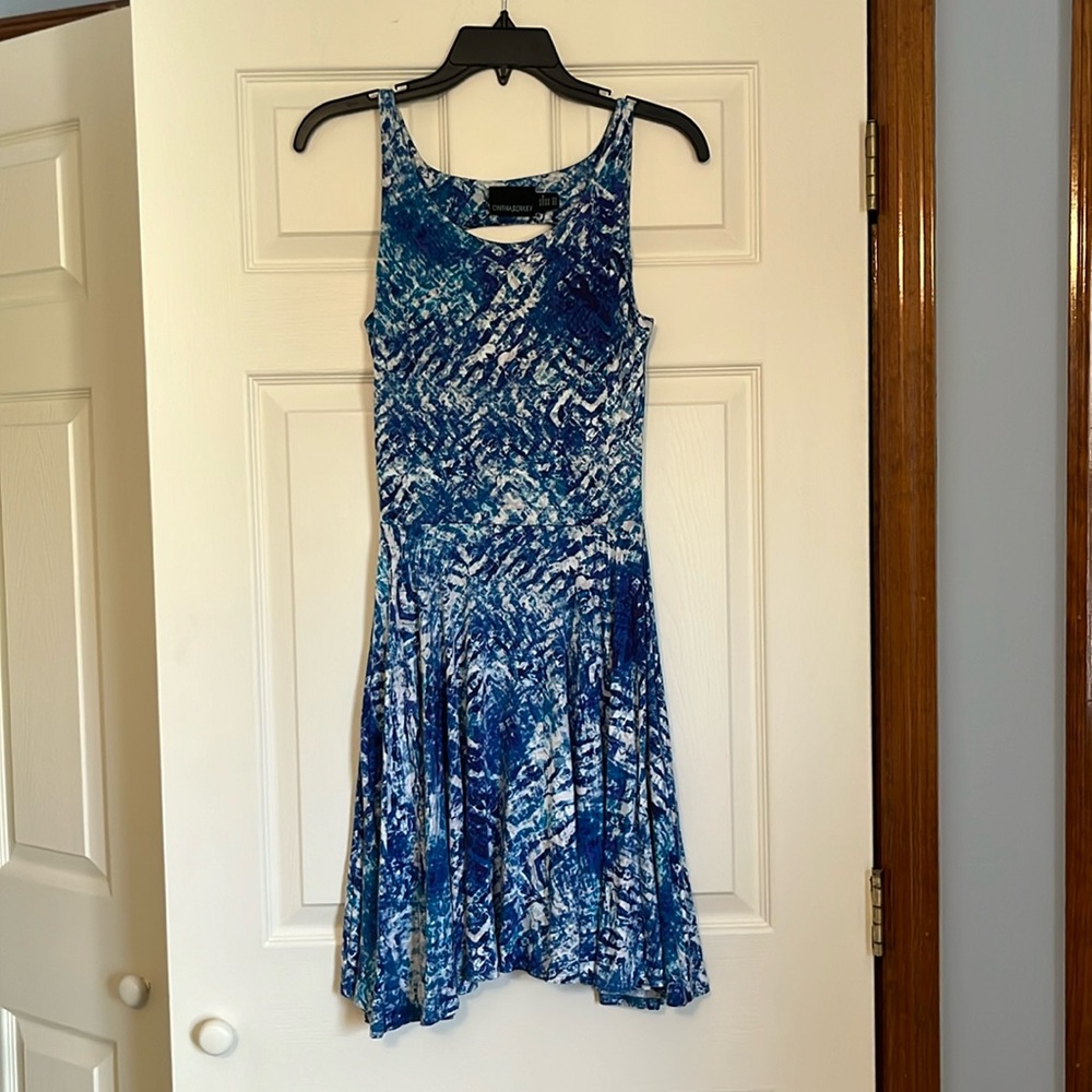 Cynthia Rowley Blue and White Fit and Flare Dress